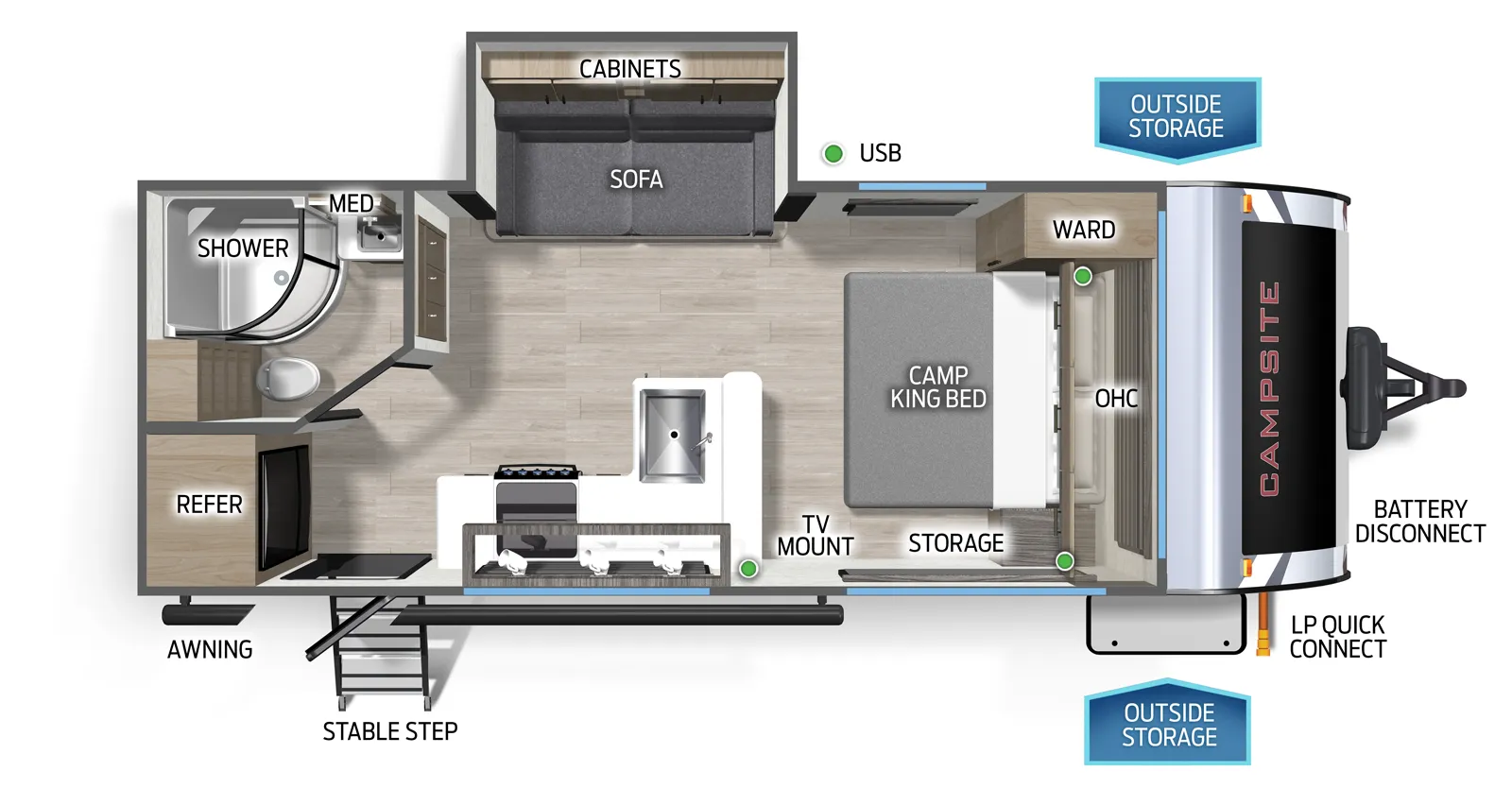 Campsite Ultra 19KB Floorplan